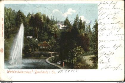 Annaberg-Buchholz Erzgebirge Annaberg-Buchholz Waldschloesschen Springbrunnen Te