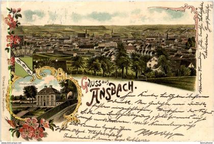 Gruss aus Ansbach - Litho
