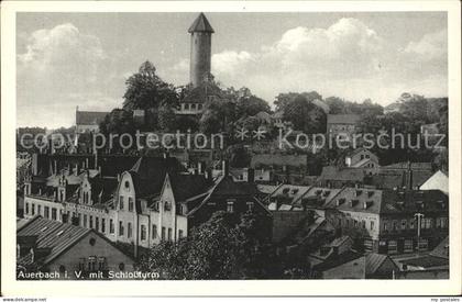 Auerbach Vogtland Teilansicht mit Schlossturm