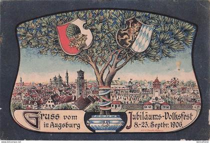 Augsburg Jubilaeums-Volksfest 1906 Wappen-Baum Augsburg