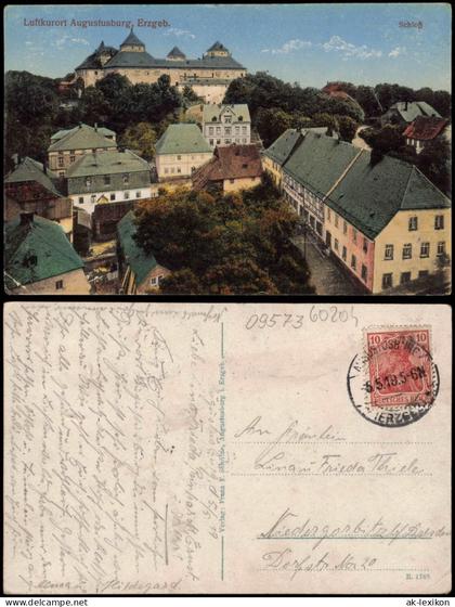 Ansichtskarte Augustusburg Erzgebirge Augustusburg Straße 1919
