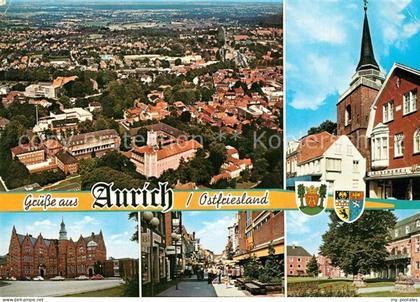 Aurich Ostfriesland Fliegeraufnahme Teilansichten Innenstadt