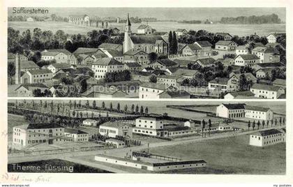 Safferstetten Bad Fuessing Bayern Stadtpanorama Therme Fuessing Illustration