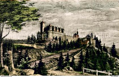 Bad Harzburg Die Harzburg um 1375 Kuenstlerkarte