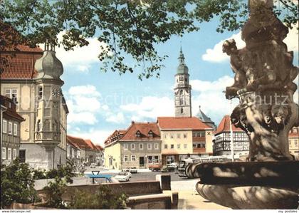 Koenigshofen Bad Marktplatz Brunnen Kirchturm