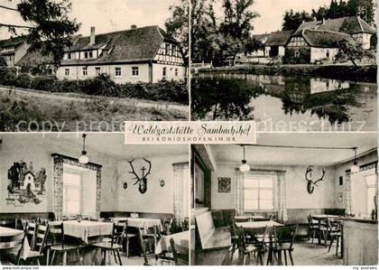 Koenigshofen Bad Waldgaststaette Sambachshof Gastraeume Schwanenteich