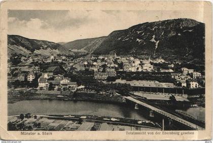 CPA BAD MUNSTER am STEIN Totalansicht von der Ebernburg GERMANY (1162574)
