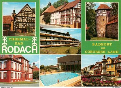 Rodach Bad Rodach Coburg Fachwerkhaeuser Burgturm Thermalbad Brunnen