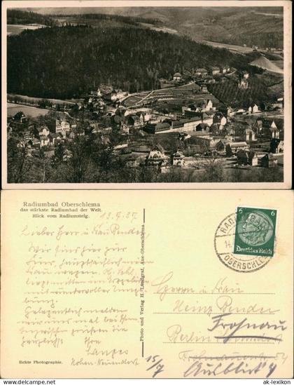 Oberschlema-Bad Schlema Panorama-Ansicht Blick vom Radiumsteig 1937