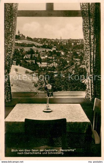 Oberschlema Erzgebirge Blick vom Glas-Salon Gaststaette Panorama nach Schlema un