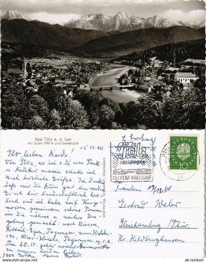 Ansichtskarte Bad Tölz Panorama-Ansicht mit Alpen Blick Demeljoch 1960