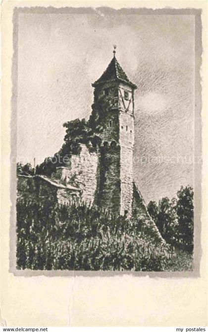 Wimpfen Bad Wimpfen Neckar Nuernberger Tuermchen Kuenstlerkarte