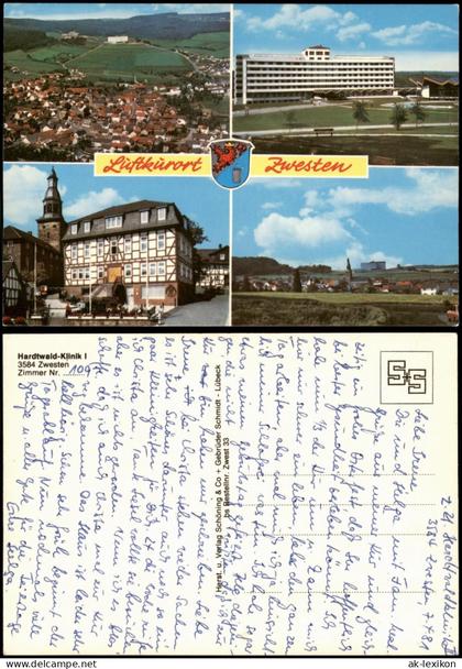 Bad Zwesten-Bad Wildungen Mehrbild-AK Ortsansichten und Hardtwald-Klinik 1981