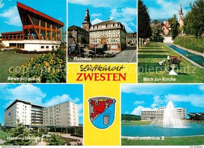 Zwesten Bad Bewegungsbad Hardtwaldklinik Wasserspiele Rathaus Blick zur Kirche W