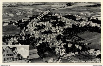 CPA Bonlanden Filderstadt in Württemberg, Luftaufnahme von Bonlanden, Gasthaus z. Hirsch, ländlich