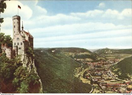 Lichtenstein Wuerttemberg Panorama mit Schloss Lichtenstein