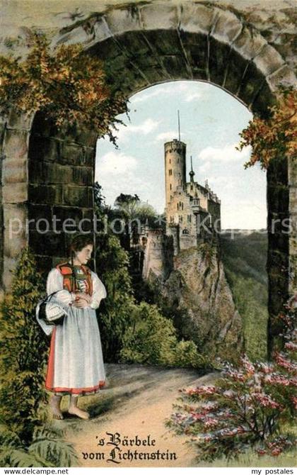 Lichtenstein Wuerttemberg Schloss Lichtenstein mit Baerbele vom Lichtenstein