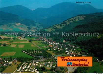 Muenstertal Schwarzwald Fliegeraufnahme mit Feriencamping Muenstertal und Belche