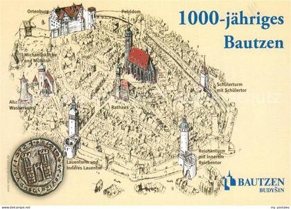 Bautzen Sachsen 1000-jaehriges Bautzen Karte