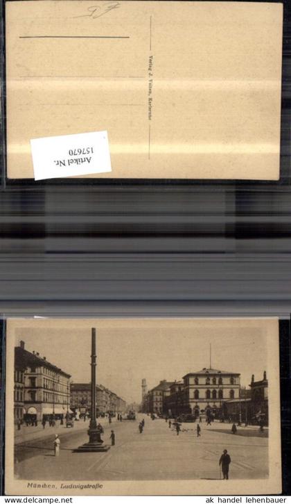 157670,München Ludwigstraße Ansicht m. Strassenbahn Personen Personen