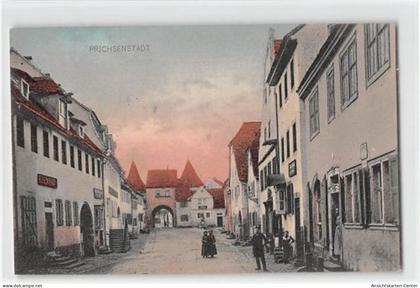 39108315 - Prichsenstadt. Strassenpartie mit Personen ungelaufen  Radierspuren Rueckseite, sonst gut erhalten