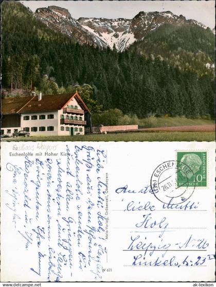 Ansichtskarte Eschenlohe-Ohlstadt Eschenlohe Gasthaus 1956