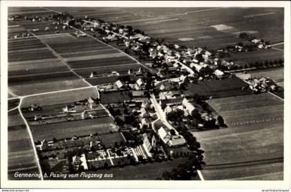 CPA Germering bei München, Luftaufnahme von Germering, Pasing, ländliche Umgebung, Häuser aus der