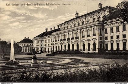 CPA Oberschleißheim in Oberbayern, Königliches Schloss und Gemälde Galerie, Parkseite