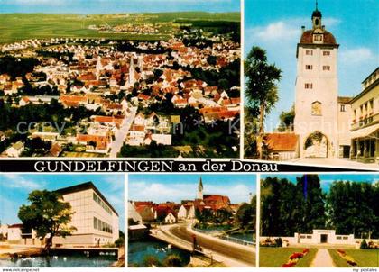 Gundelfingen Donau Fliegeraufnahme Stadttor Bruecke Gedenkstaette
