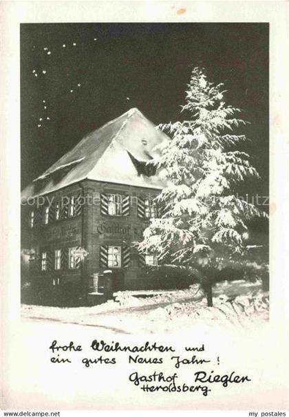 Heroldsberg Erlangen-Hoechstadt Nuernberg Bayern Gasthof Riegler Weihnachtskarte