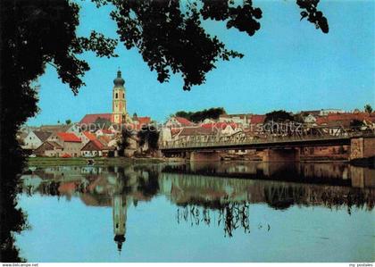 Roding  Regen Bayern Blick ueber den Regen zum Ort