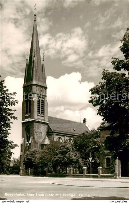 Rosenheim  Bayern Max Bram Platz mit Ev Kirche