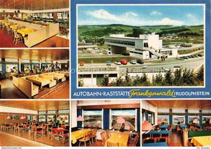 Rudolphstein Frankenwald Berg HOF Bayern Autobahn-Raststaette Frankenwald Brueck