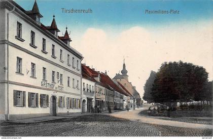 Tirschenreuth Maximilians Platz Gasthof zur Post Postkarte