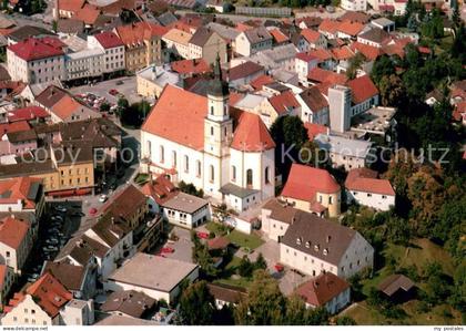 Viechtach Bayerischer Wald Fliegeraufnahme mit Pfarrkirche St Augustin