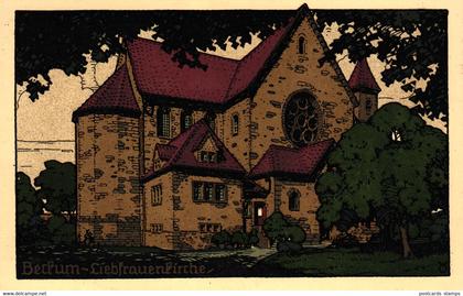 Beckum, Liebfrauenkirche, Steindruck AK, um 1920