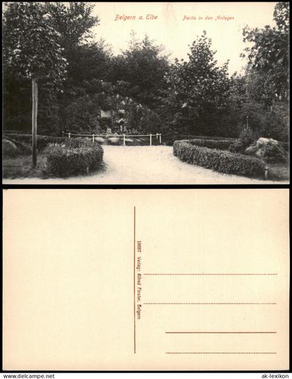 Ansichtskarte Belgern Partie in den Anlagen 1915