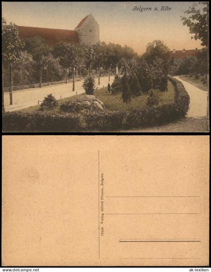 Ansichtskarte Belgern Stadtaprtei an der Kirche 1918