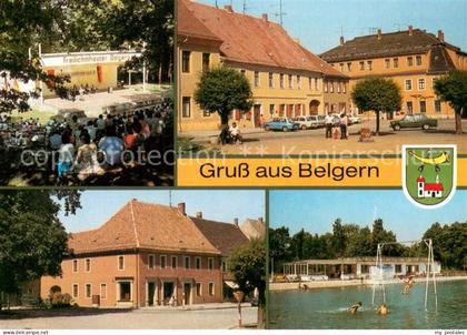 Belgern Elbe Freilichttheater Markt mit Post Volksbad Erlengrund