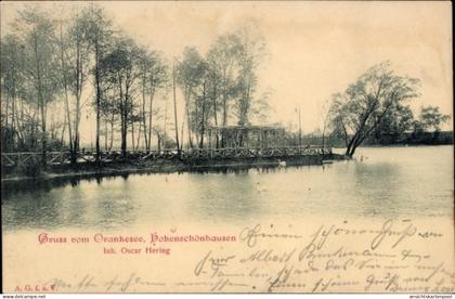 CPA Berlin Lichtenberg Hohenschönhausen, Orankesee, Inh. Oscar Hering, Wasserlandschaft, Bäume