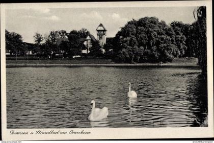 CPA Berlin Lichtenberg Hohenschönhausen, Terrassen und Strandbad am Orankesee, Gaststätte