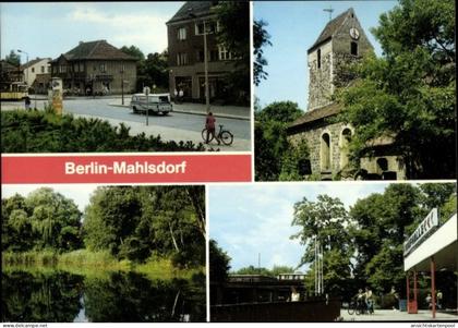 CPA Berlin Marzahn Mahlsdorf, Höhnower Straße, Kirche, Körnerpark, Kaufhalle am S Bahnhof