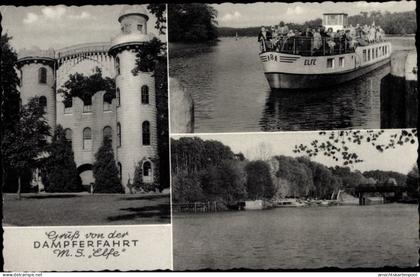 CPA Berlin Zehlendorf Wannsee, Pfaueninsel, Schloss, Spreedampfer MS Elfe, Plötzensee