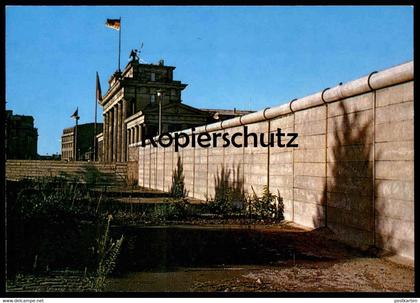 ÄLTERE POSTKARTE BERLIN BRANDENBURGER TOR UND BERLINER MAUER LE MUR THE WALL Ansichtskarte AK postcard cpa