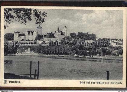 Bernburg Saale Blick auf das Schloss von der Saale