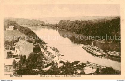 Bernburg Saale Blick auf die Saale von der Schlossterrasse
