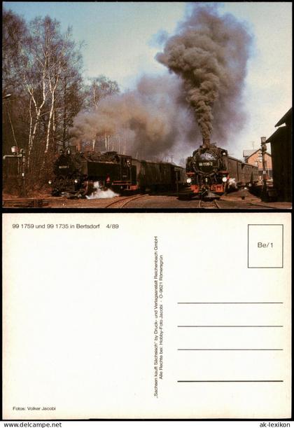 Bertsdorf-Bertsdorf-Hörnitz Dampflokomotiven 99 1759 und 99 1735 1989