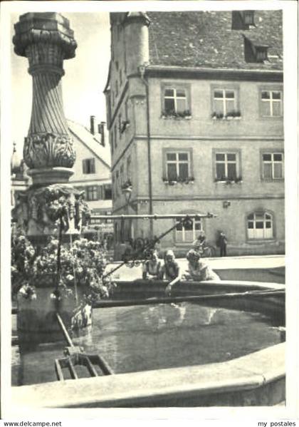 Biberach Riss Biberach Brunnen Rathaus ungelaufen ca. 1920