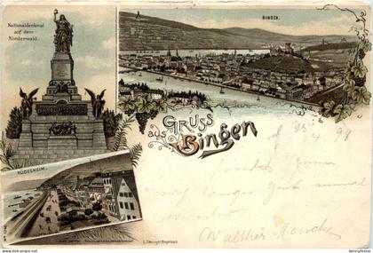 Gruss aus Bingen - Litho