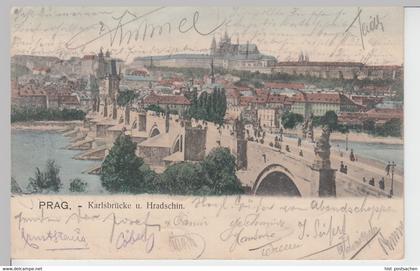 (103978) AK Prag, Praha, Karlsbrücke und Hradschin, 1905